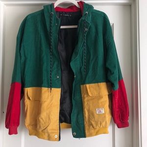 Multicolored zip up jacket